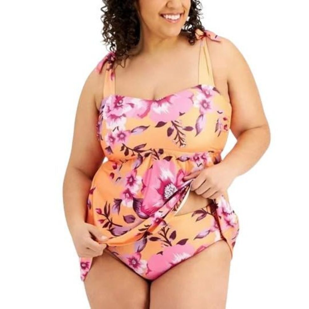 Becca Etc Full Bloom Hipster Bikini Bottoms Swimsuit Orange Size 1X